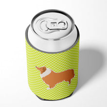 Load image into Gallery viewer, Collie Checkerboard Green Can or Bottle Hugger BB3816CC