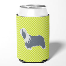 Load image into Gallery viewer, Bearded Collie Checkerboard Green Can or Bottle Hugger BB3817CC