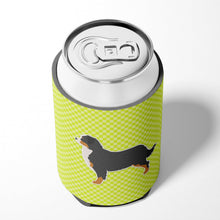 Load image into Gallery viewer, Bernese Mountain Dog Checkerboard Green Can or Bottle Hugger BB3819CC