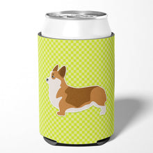Load image into Gallery viewer, Corgi Checkerboard Green Can or Bottle Hugger BB3820CC