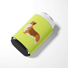 Load image into Gallery viewer, Corgi Checkerboard Green Can or Bottle Hugger BB3820CC