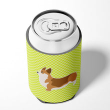 Load image into Gallery viewer, Corgi Checkerboard Green Can or Bottle Hugger BB3820CC