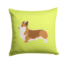 Load image into Gallery viewer, Corgi Checkerboard Green Throw Pillow - 14x14 Decorative Pillow – Art for Your Home &amp; Patio BB3820PW1414