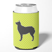 Load image into Gallery viewer, Croatian Sheepdog Checkerboard Green Can or Bottle Hugger BB3821CC