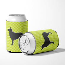 Load image into Gallery viewer, Croatian Sheepdog Checkerboard Green Can or Bottle Hugger BB3821CC