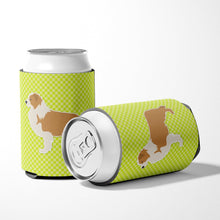 Load image into Gallery viewer, Red Border Collie Checkerboard Green Can or Bottle Hugger BB3822CC