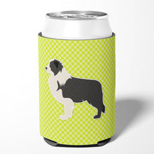 Load image into Gallery viewer, Black Border Collie Checkerboard Green Can or Bottle Hugger BB3823CC
