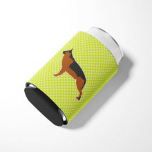 Load image into Gallery viewer, German Shepherd Checkerboard Green Can or Bottle Hugger BB3824CC