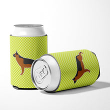Load image into Gallery viewer, German Shepherd Checkerboard Green Can or Bottle Hugger BB3824CC