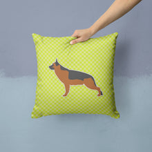 Load image into Gallery viewer, German Shepherd Checkerboard Green Throw Pillow - 14x14 Decorative Pillow – Art for Your Home &amp; Patio BB3824PW1414