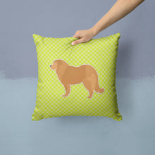 Load image into Gallery viewer, Caucasian Shepherd Dog Checkerboard Green Throw Pillow - 14x14 Decorative Pillow – Art for Your Home &amp; Patio BB3825PW1414