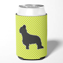 Load image into Gallery viewer, Briard Checkerboard Green Can or Bottle Hugger BB3826CC