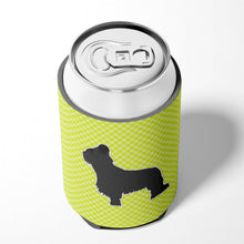 Load image into Gallery viewer, Briard Checkerboard Green Can or Bottle Hugger BB3826CC