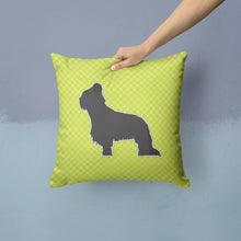 Load image into Gallery viewer, Briard Checkerboard Green Throw Pillow - 14x14 Decorative Pillow – Art for Your Home &amp; Patio BB3826PW1414