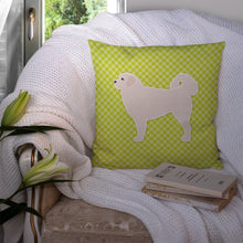 Load image into Gallery viewer, Polish Tatra Sheepdog Checkerboard Green Throw Pillow - 14x14 Decorative Pillow – Art for Your Home &amp; Patio BB3827PW1414