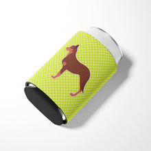 Load image into Gallery viewer, Australian Kelpie Dog Checkerboard Green Can or Bottle Hugger BB3829CC