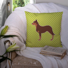 Load image into Gallery viewer, Australian Kelpie Dog Checkerboard Green Throw Pillow - 14x14 Decorative Pillow – Art for Your Home &amp; Patio BB3829PW1414