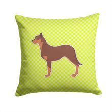 Load image into Gallery viewer, Australian Kelpie Dog Checkerboard Green Throw Pillow - 14x14 Decorative Pillow – Art for Your Home &amp; Patio BB3829PW1414