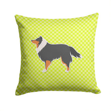 Load image into Gallery viewer, Sheltie/Shetland Sheepdog Checkerboard Green Throw Pillow - 14x14 Decorative Pillow – Art for Your Home &amp; Patio BB3830PW1414