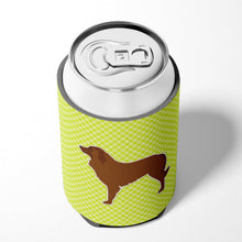 Load image into Gallery viewer, Portuguese Sheepdog Dog Checkerboard Green Can or Bottle Hugger BB3831CC