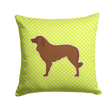 Load image into Gallery viewer, Portuguese Sheepdog Dog Checkerboard Green Throw Pillow - 14x14 Decorative Pillow – Art for Your Home &amp; Patio BB3831PW1414
