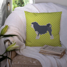 Load image into Gallery viewer, Lowchen Checkerboard Green Throw Pillow - 14x14 Decorative Pillow – Art for Your Home &amp; Patio BB3835PW1414