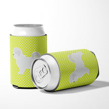 Load image into Gallery viewer, Maltese Checkerboard Green Can or Bottle Hugger BB3836CC