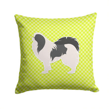 Load image into Gallery viewer, Japanese Chin Checkerboard Green Throw Pillow - 14x14 Decorative Pillow – Art for Your Home &amp; Patio BB3837PW1414