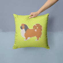 Load image into Gallery viewer, Pekingese Checkerboard Green Throw Pillow - 14x14 Decorative Pillow – Art for Your Home &amp; Patio BB3838PW1414