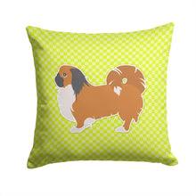 Load image into Gallery viewer, Pekingese Checkerboard Green Throw Pillow - 14x14 Decorative Pillow – Art for Your Home &amp; Patio BB3838PW1414