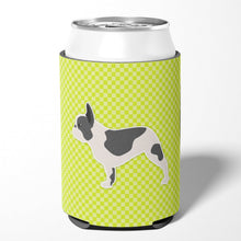 Load image into Gallery viewer, French Bulldog Checkerboard Green Can or Bottle Hugger BB3841CC