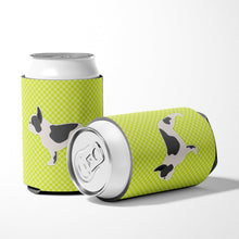 Load image into Gallery viewer, French Bulldog Checkerboard Green Can or Bottle Hugger BB3841CC