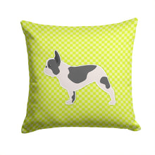 Load image into Gallery viewer, French Bulldog Checkerboard Green Throw Pillow - 14x14 Decorative Pillow – Art for Your Home &amp; Patio BB3841PW1414