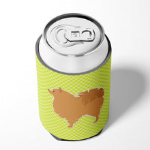 Load image into Gallery viewer, Pomeranian Checkerboard Green Can or Bottle Hugger BB3842CC
