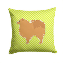 Load image into Gallery viewer, Pomeranian Checkerboard Green Throw Pillow - 14x14 Decorative Pillow – Art for Your Home &amp; Patio BB3842PW1414