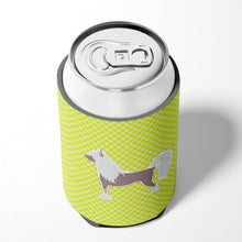 Load image into Gallery viewer, Chinese Crested Checkerboard Green Can or Bottle Hugger BB3843CC