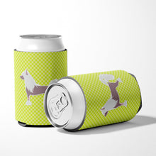Load image into Gallery viewer, Chinese Crested Checkerboard Green Can or Bottle Hugger BB3843CC
