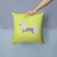 Load image into Gallery viewer, Chinese Crested Checkerboard Green Throw Pillow - 14x14 Decorative Pillow – Art for Your Home &amp; Patio BB3843PW1414