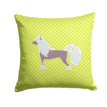 Load image into Gallery viewer, Chinese Crested Checkerboard Green Throw Pillow - 14x14 Decorative Pillow – Art for Your Home &amp; Patio BB3843PW1414