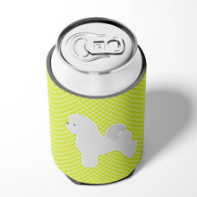 Load image into Gallery viewer, Bichon Frise Checkerboard Green Can or Bottle Hugger BB3845CC