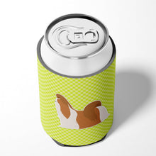 Load image into Gallery viewer, Shih Tzu Checkerboard Green Can or Bottle Hugger BB3846CC