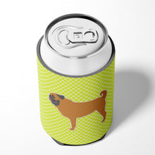 Load image into Gallery viewer, Pug Checkerboard Green Can or Bottle Hugger BB3847CC