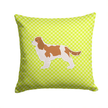 Load image into Gallery viewer, Cavalier King Charles Spaniel Checkerboard Green Throw Pillow - 14x14 Decorative Pillow – Art for Your Home &amp; Patio BB3849PW1414