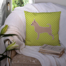 Load image into Gallery viewer, Chihuahua Checkerboard Green Throw Pillow - 14x14 Decorative Pillow – Art for Your Home &amp; Patio BB3850PW1414