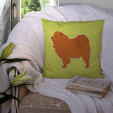 Load image into Gallery viewer, Chow Chow Checkerboard Green Throw Pillow - 14x14 Decorative Pillow – Art for Your Home &amp; Patio BB3851PW1414