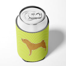 Load image into Gallery viewer, Shar Pei Checkerboard Green Can or Bottle Hugger BB3852CC