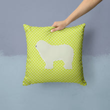 Load image into Gallery viewer, Komondor Checkerboard Green Throw Pillow - 14x14 Decorative Pillow – Art for Your Home &amp; Patio BB3855PW1414
