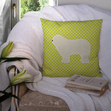 Load image into Gallery viewer, Komondor Checkerboard Green Throw Pillow - 14x14 Decorative Pillow – Art for Your Home &amp; Patio BB3855PW1414