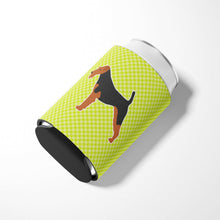 Load image into Gallery viewer, Airedale Terrier Checkerboard Green Can or Bottle Hugger BB3857CC