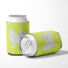 Load image into Gallery viewer, Samoyed Checkerboard Green Can or Bottle Hugger BB3859CC